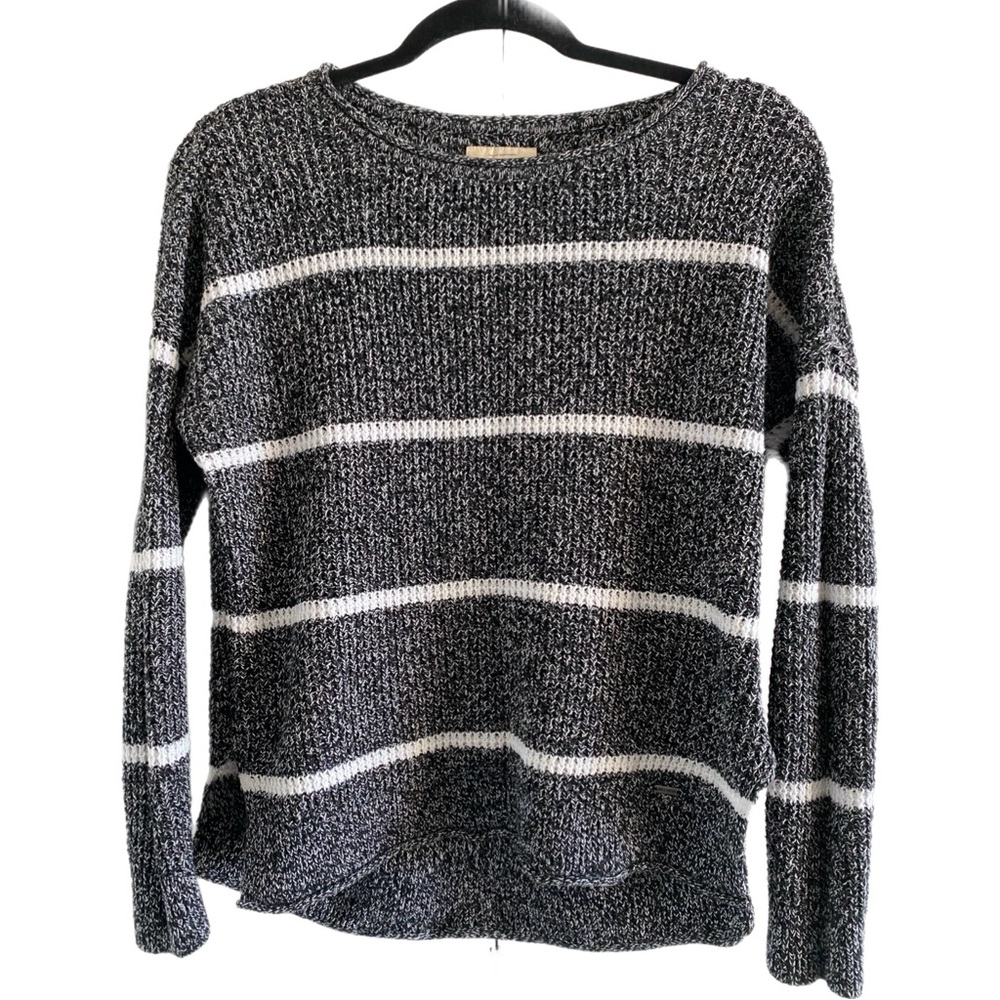 Hollister sweater for women/girls, gray with white horizontal lines, sz S
